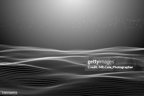 technology background with copy space.illustration of wave particles futuristic digital abstract background for science business and technology - amplify logo - fotografias e filmes do acervo