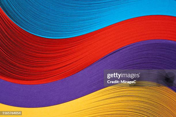 multi layered flowing paper - multi layered effect stock-fotos und bilder