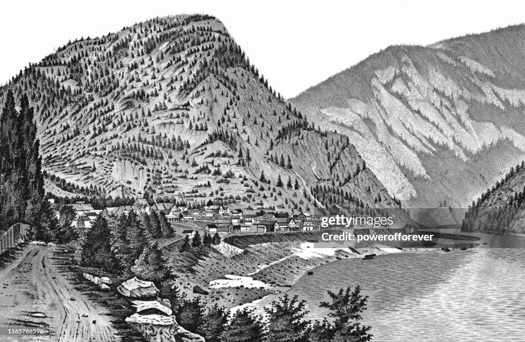 The Town of Yale in the Canadian Rockies of British Columbia, Canada - 19th Century