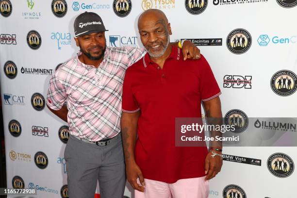Columbus Short and Mike Tyson attend Mike Tyson Celebrity Golf Tournament in support of Standing United on August 02, 2019 in Dana Point, California.