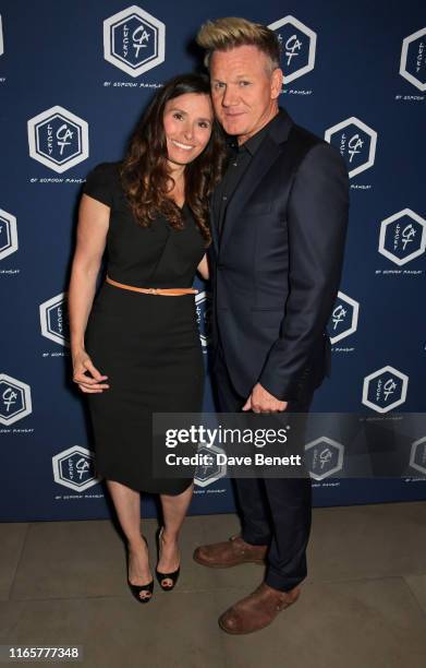Tana Ramsay and Gordon Ramsay attend the official launch party of Lucky Cat by Gordon Ramsay in Grosvenor Square, Mayfair on September 2, 2019 in...