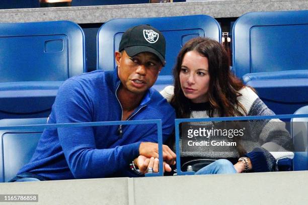 Tiger Woods and Erica Herman cheer on Rafael Nadal at 2019 US Open in New York City.
