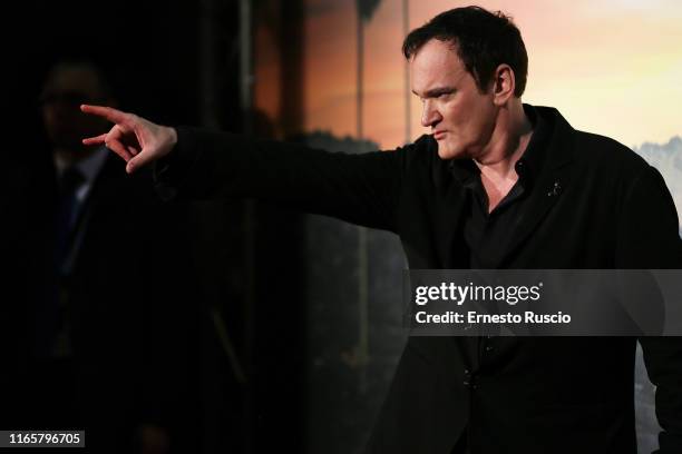 Director Quentin Tarantino attends the premiere of the movie "Once Upon a time in Hollywood" at Cinema Adriano on August 02, 2019 in Rome, Italy.