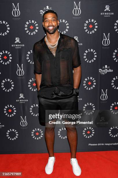 Player Tristan Thompson attends the Uninterrupted Canada Launch held at Louis Louis at The St. Regis Toronto on August 02, 2019 in Toronto, Canada.