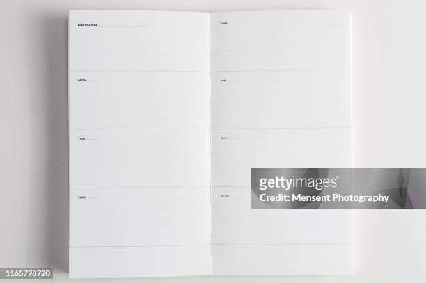 open diary magazine book for white background - open magazine stock-fotos und bilder