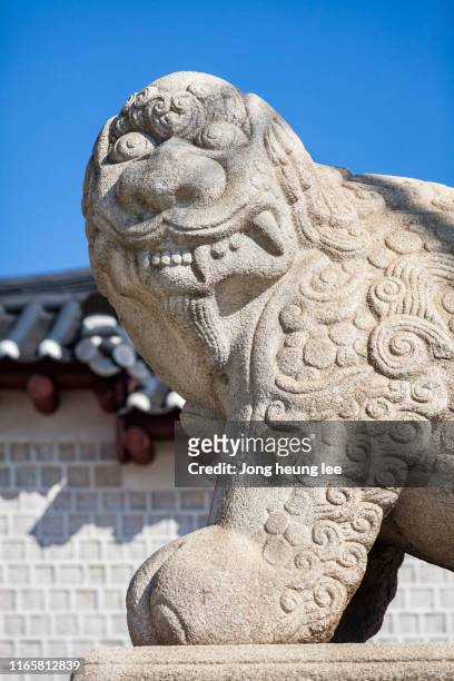 statue of haitai in gyeongbok palace in seoul, korea - jong heung lee stock pictures, royalty-free photos & images