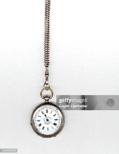 pocket watch - gold chain stockfoto's en -beelden