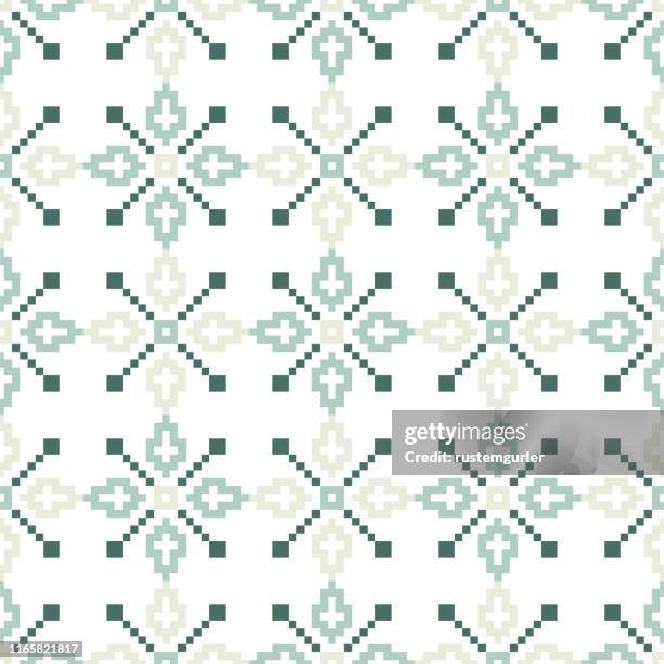 pixel seamless pattern - linen texture background stock illustrations