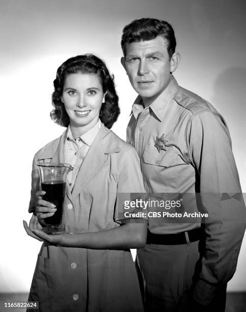 Cast members of the CBS television rural comedy program, The Andy Griffith Show. Pictured from left is Elinor Donahue , Andy Griffith .