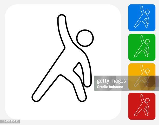 icon of a man doing yoga - leg stretch stock illustrations