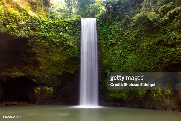 the tibumana waterfall near ubud in bali - bali waterfall stock pictures, royalty-free photos & images