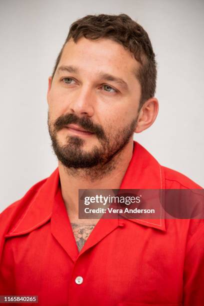 Shia LaBeouf at "The Peanut Butter Falcon" Press Conference at The London Hotel on August 02, 2019 in West Hollywood, California.