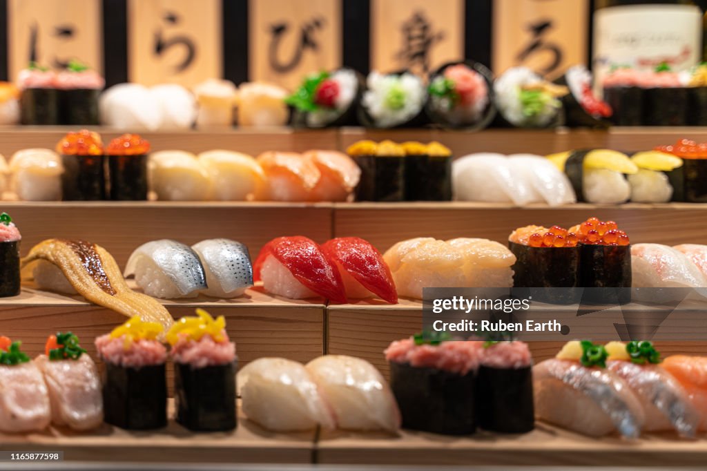 Sushi stand on a restaurant