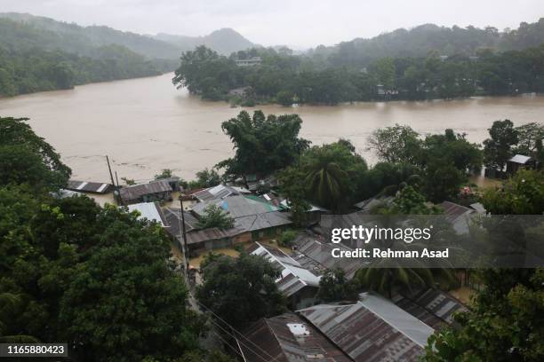 monsoon flood in bandarban, bangladesh - bangladeshi un stock pictures, royalty-free photos & images