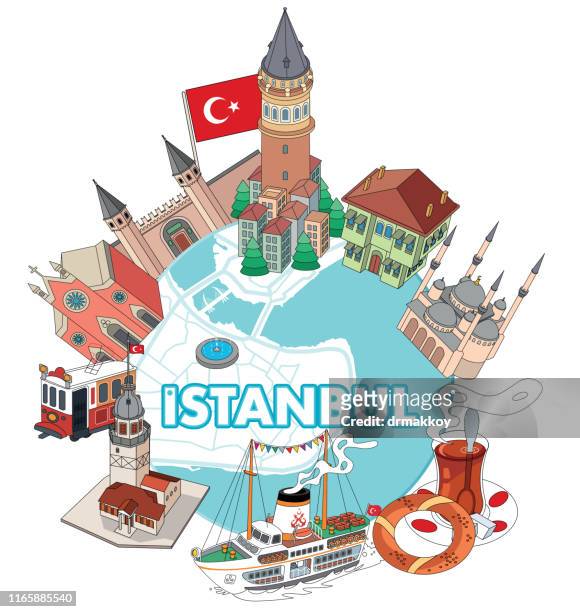 istanbul travel - galata tower stock-grafiken, -clipart, -cartoons und -symbole