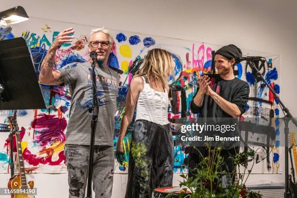 Guitarist and artist Mike McCready, artist Kate Neckel and guitarist and artist Josh Klinghoffer of Infinite Color and Sound appear live on stage...