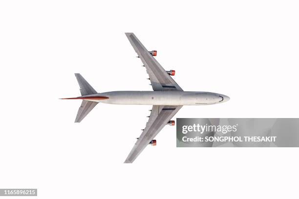 airplane is on a white background./clipping path - overhead objects stock pictures, royalty-free photos & images