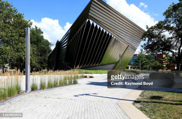 Architect Zaha Hadid's Eli and Edythe Broad Art Museum at Michigan State University in East Lansing, Michigan on July 30, 2019. MANDATORY MENTION OF...