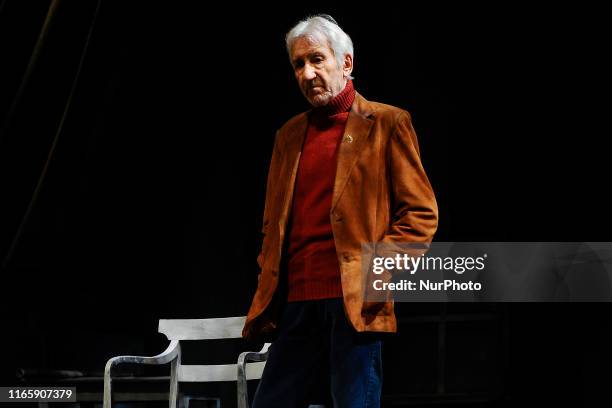 Actor Jose Sacristan on stage during performance theatre play Senora sobre Fondo Gris in Madrid on September 03, 2019 in Madrid, Spain.