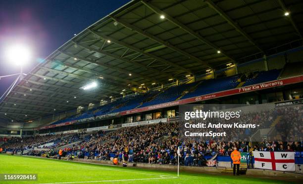Bolton Wanderers' supporters during the match during the EFL Leasing.com Trophy Northern Section Group F match between Bolton Wanderers and Bradford...