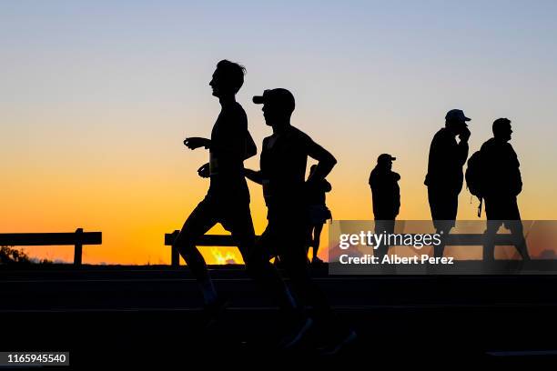 Runners compete during the Athletics Australia Half Marathon Championships on August 04, 2019 in Sunshine Coast, Australia.