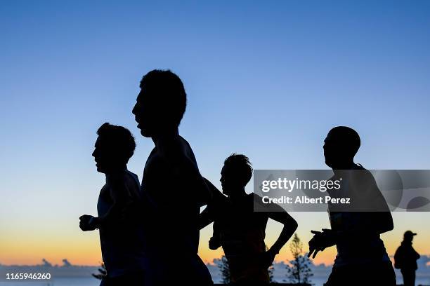 Runners compete during the Athletics Australia Half Marathon Championships on August 04, 2019 in Sunshine Coast, Australia.