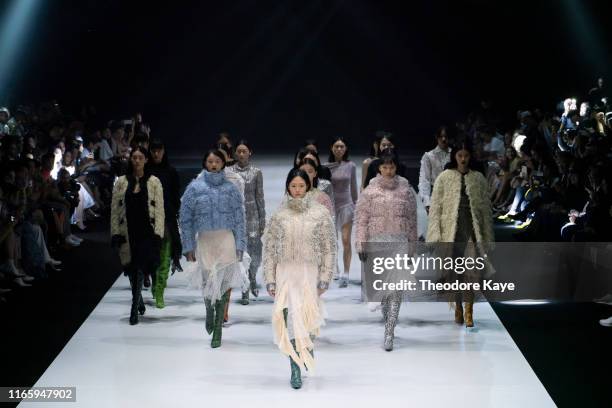 Model showcases design by Anais Jourden on the runway as a part of CENTRESTAGE ELITES during CENTRESTAGE 2019 at HKCEC on September 4, 2019 in Hong...