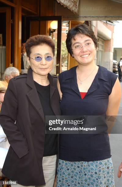 Yoko Ono and her daughter, Kyoko Cox leave La Goulue resturant October 3, 2001 after having lunch in New York City.