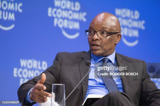 Sipho Pityana, non-Executive Independent Chairman of the Board of AngloGold Ashanti since 2014, speaks during the World Economic Forum Africa meeting...