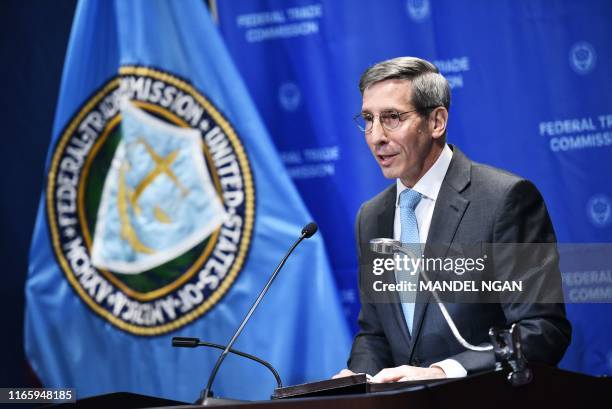 Federal Trade Commission Chairman Joe Simon speaks during a press conference on September 4 at the FTC headquarters in Washington, DC. - Simons...