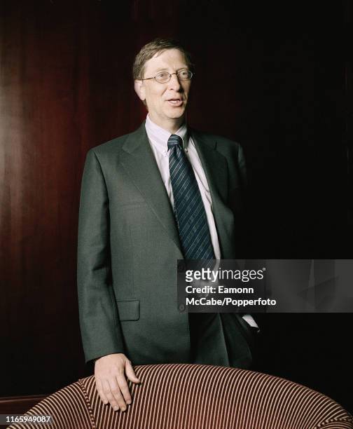 Bill Gates, founder of Microsoft, circa January 2004. Gates founded Microsoft in 1975 with Paul Allen, and it went on to become the worlds largest...