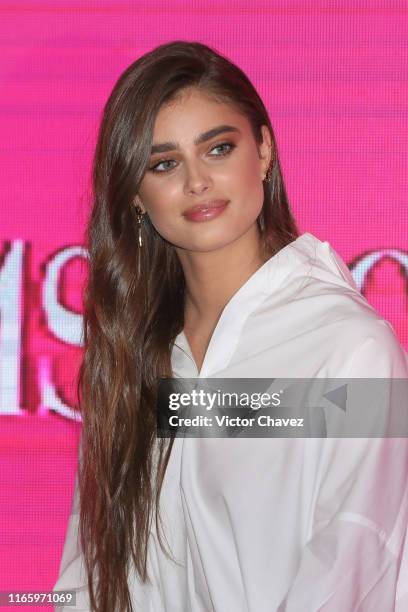 Model Taylor Hill attends a press conference during the Liverpool Fashion Fest Fall/Winter 2019 at Estacion Indianilla on September 4, 2019 in Mexico...