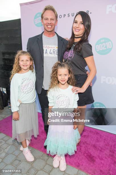 Ian Ziering, Erin Kristine Ludwig, and daughters Mia Loren Ziering, and Penna Mae Ziering attend the Beverly Hills 90210 Peach Pit Pop-Up on August...