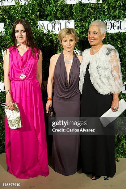 Rosa Tous, Cayetana Martinez de Irujo and Rosa Oriol Tous attend Vogue Joyas awards 2011 at Madrid stock market on June 16, 2011 in Madrid, Spain.