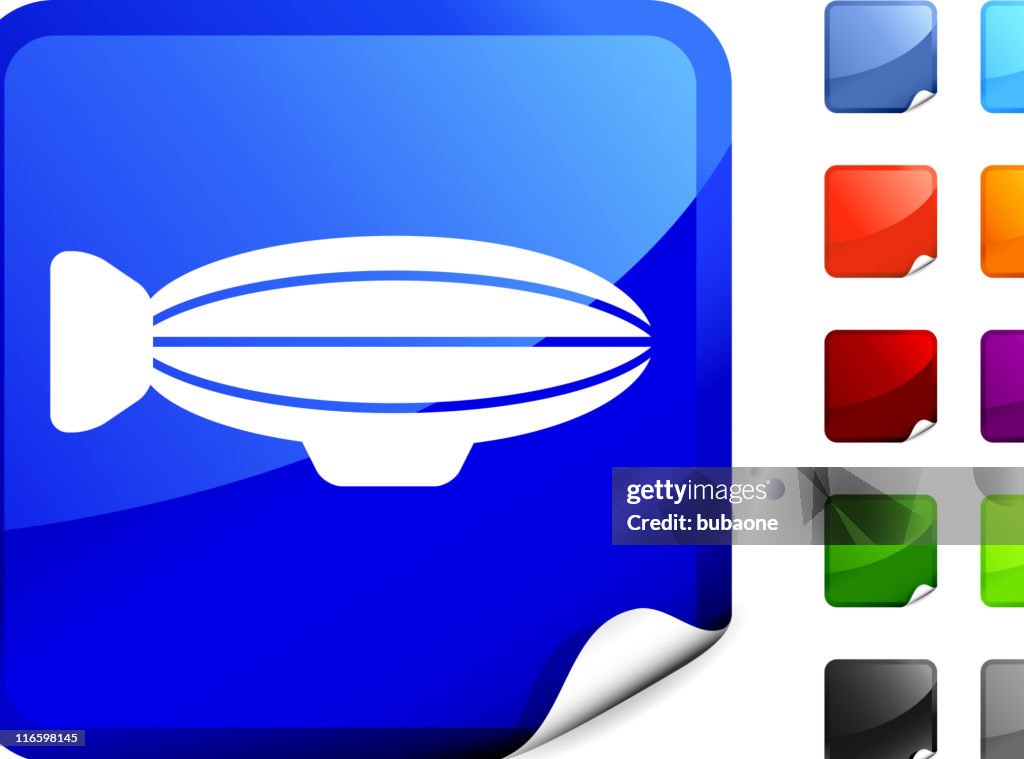 Blimp royalty free vector art on Blue Sticker