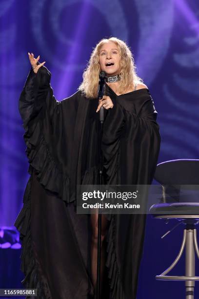 Barbra Streisand performs onstage at Madison Square Garden on August 03, 2019 in New York City.