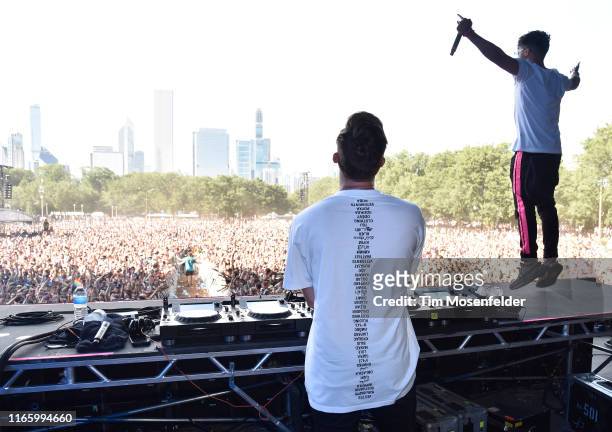 Andrew Fedyk and Joe Depace of Loud Luxury perform during 2019 Lollapalooza day three at Grant Park on August 03, 2019 in Chicago, Illinois.