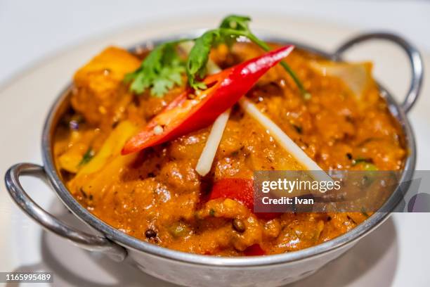 traditional indian cuisine, food, red tofu vegetarian curry - indian curry stock-fotos und bilder