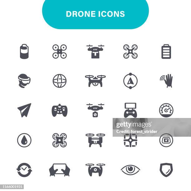 drones icons - stability stock illustrations