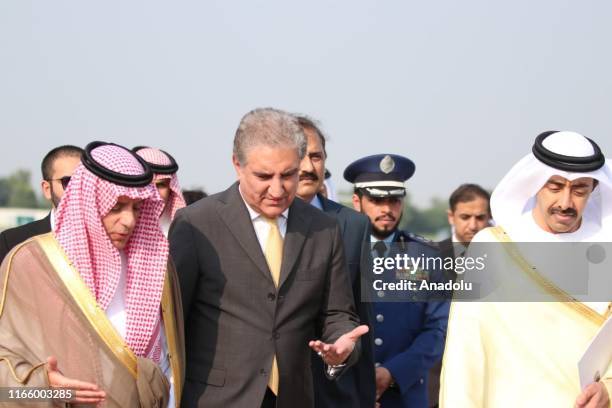 Pakistan's Foreign Minister, Shah Mehmood Qureshi welcomes UAE Minister of Foreign Affairs and International Cooperation Sheikh Abdullah bin Zayed Al...