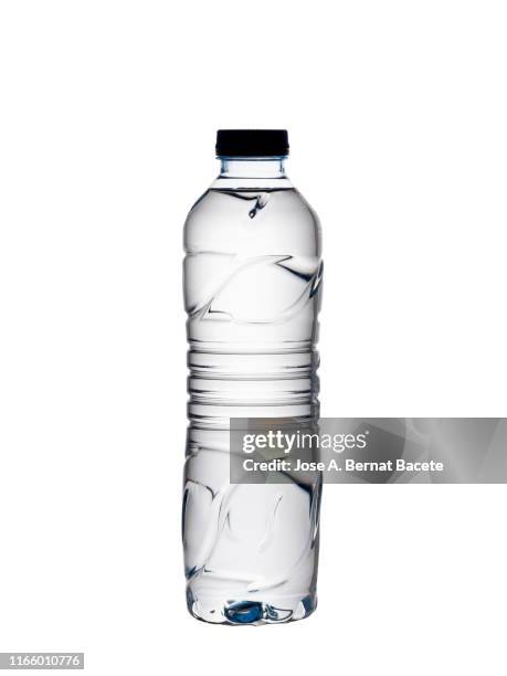 water bottle of transparent plastic on a white background. - full transparency stock pictures, royalty-free photos & images