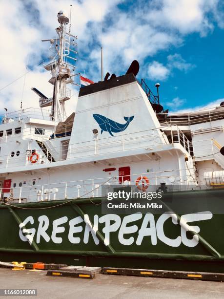 greenpeace boat - greenpeace stock pictures, royalty-free photos & images
