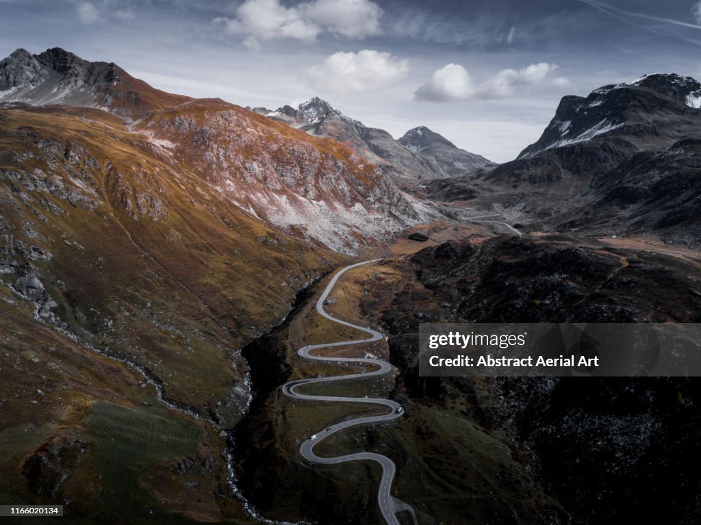 Julierpass with surrounding mountains, Switzerland