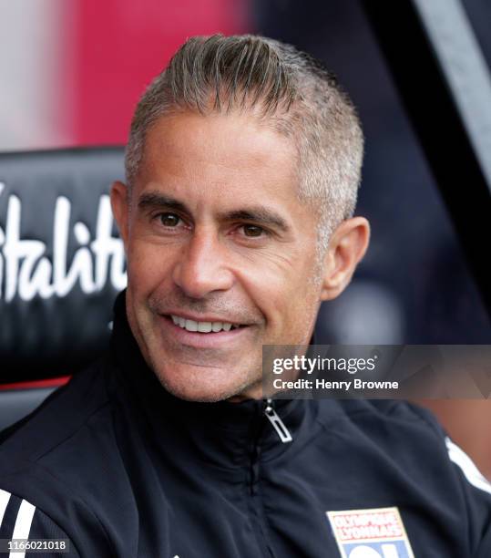 Sylvinho of Lyon during the Pre-Season Friendly match between AFC Bournemouth and Lyon at Vitality Stadium on August 3, 2019 in Bournemouth, England.