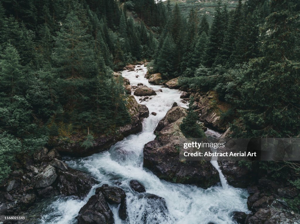 Water flowing from Lai da Marmorera Reservoir