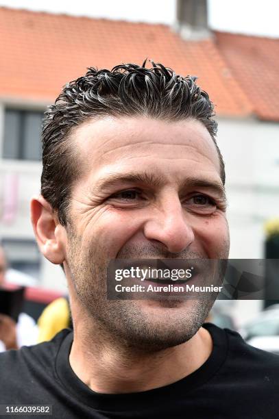 French hoverboard star Franky Zapata, arrives to a press conference after he succeded to cross the Channel from France to England using a hoverboard...