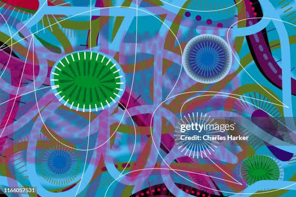 abstract blue fluid style all-over illustration pattern - underwater composite image stock pictures, royalty-free photos & images