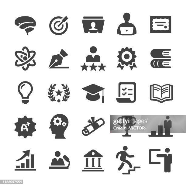 higher education icons - smart series - adult learning icons stock illustrations
