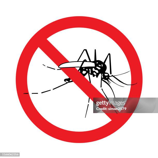 ilustrações, clipart, desenhos animados e ícones de pare o sinal de advertência do perigo do mosquito e da malária - dengue