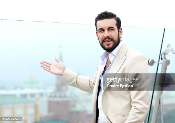 Spanish actor Mario Casas attends the 'Instinct' TV serial photocall on the roof of The Ritz-Carlton on September 5, 2019 in Moscow, Russia.